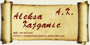 Aleksa Kajganić vizit kartica